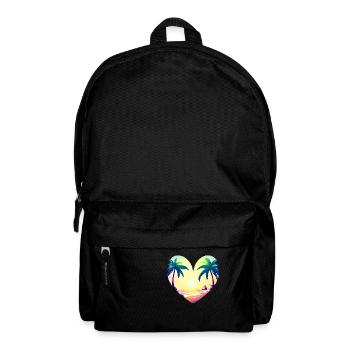 beach island palm trees sun summer vacation palm tree - Backpack - black - Front