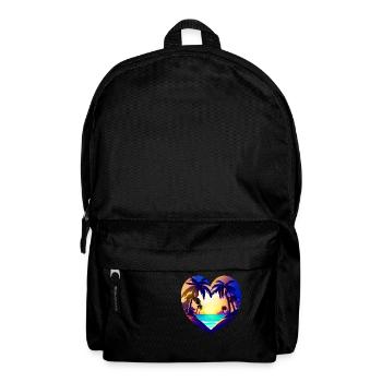 Strand Sonne Palme Sommerurlaub Insel Palmen - Rucksack - Schwarz - Vorne