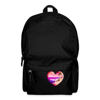 Strand Sonne Sommerurlaub Palme Insel Palmen - Rucksack - Schwarz - Vorne