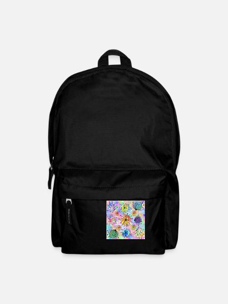 Blumen - Rucksack - Schwarz
