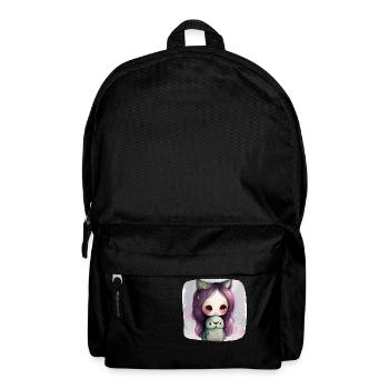 Katze Katzenmädchen - Phantasie - Rucksack - Schwarz - Vorne