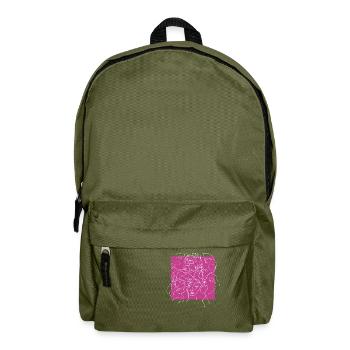 Face line pink - Backpack - olive green - Front