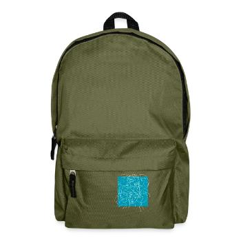 Face line blue - Backpack - olive green - Front