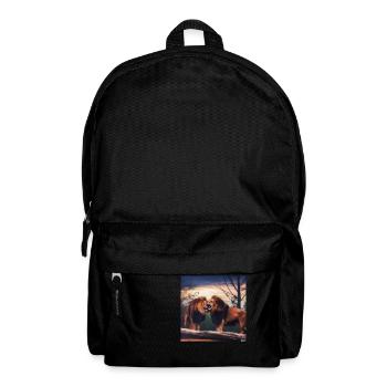 öwen in einem wald mit sonnenuntergang - Rucksack - Schwarz - Vorne