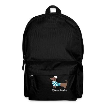 Strandläufer Maritimer Matrosen Sailor Dackel - Rucksack - Schwarz - Vorne