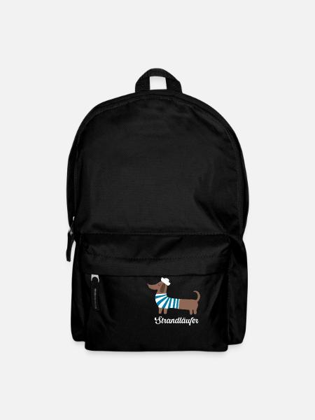 Strandläufer Maritimer Matrosen Sailor Dackel - Rucksack - Schwarz