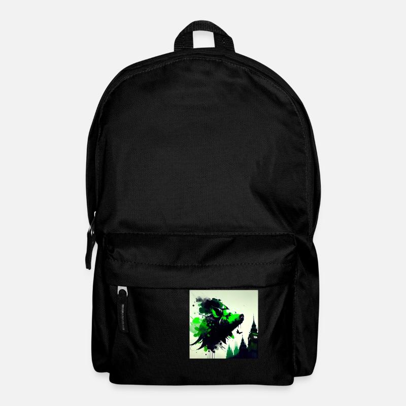 Das grüne Schwein in London - Rucksack - Schwarz