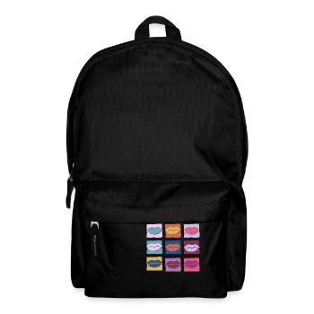 Retro mehrfarbige Lippe - Rucksack - Schwarz - Vorne