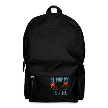 Soyez heureux et allez à la pêche - Sac à dos - noir - Devant