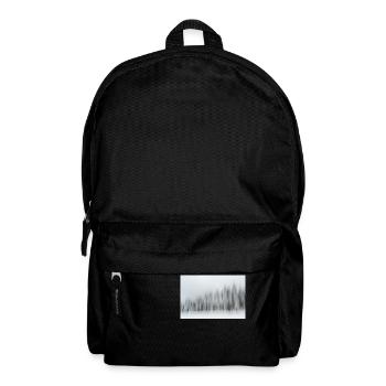 Eine Reihe verschneiter Nadelbäume in einer Winterlandschaft in m - Rucksack - Schwarz - Vorne