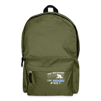 Tiler I Don't Make Mistakes Fliesenleger - Backpack - olive green - Front