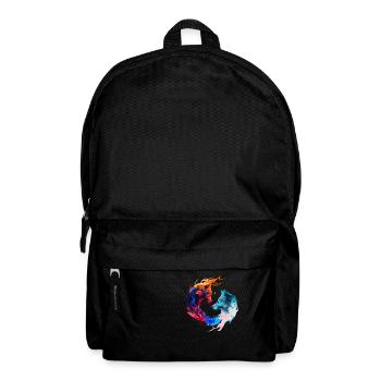 Harmonie des loups / Loups Ying et Yang multicolores - Sac à dos - noir - Devant