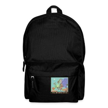 Reisekarte Europa - Rucksack - Schwarz - Vorne