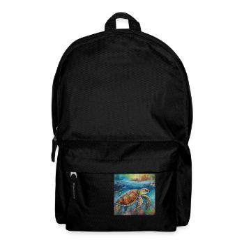 Modern Colourful Turtle Wall Art - Backpack - black - Front