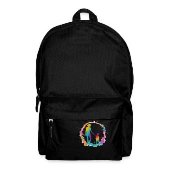 Silhouette of mom and daughter - Backpack - black - Front
