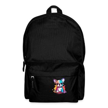 Kleine Bulldogge Welpe Französisch Abstrakt - Rucksack - Schwarz - Vorne