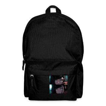 Emerald Gaze: Anime-Porträt eines schönen Mädchens - Rucksack - Schwarz - Vorne