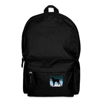 Curly Coated Retriever Hund Silhouette Retro Sonnenuntergang - Rucksack - Schwarz - Vorne