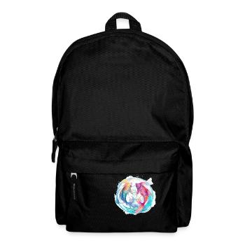 Blue and pink fish - Backpack - black - Front