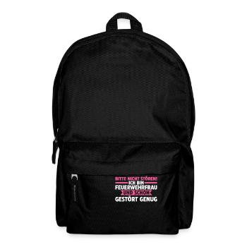 Feuerwehr Feuerwehrfrau - Rucksack - Schwarz - Vorne
