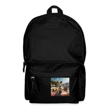 Jack Russell Terrier wearing sunglasses on vacation - Backpack - black - Front