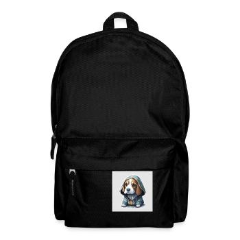 Beagle im Hoodie - Rucksack - Schwarz - Vorne