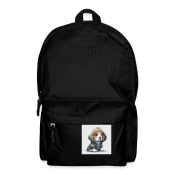 Beagle im Hoodie. - Rucksack - Schwarz - Vorne