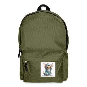 Chihuahua im Hoodie. - Rucksack - Olivgrün - Vorne