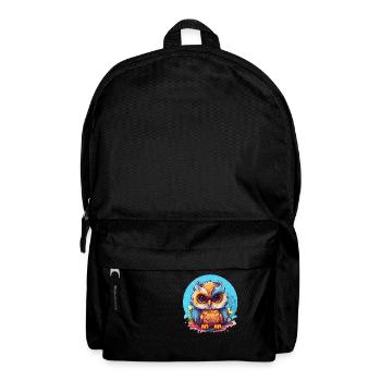Niedliche Wachsame Eule | Nachtschwärmer Eule - Rucksack - Schwarz - Vorne
