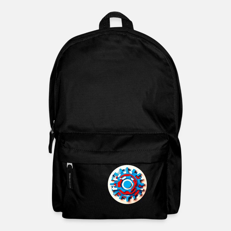 Roue dentée psychédélique abstraite - Sac à dos - noir