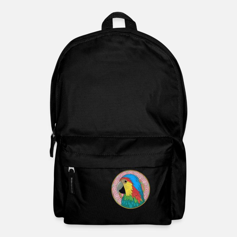 beau perroquet lumineux | - Sac à dos - noir