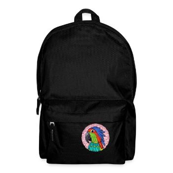 beautiful bright parrot | - Backpack - black - Front