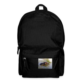 elephant at the water in Namibia Africa - Backpack - black - Front