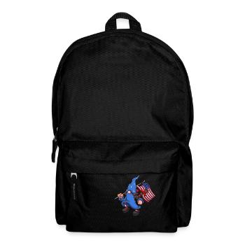 Female 4th Of July Gnome With American Flag - Backpack - black - Front