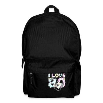 80er Jahre Retro Vintage lustig 70er Jahre Nostalgie Musik Liebe - Rucksack - Schwarz - Vorne