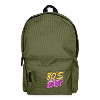80s retro vintage funny 70s nostalgia music love - Backpack - olive green - Front