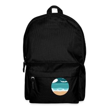 Plage avec Waves Illustration - Sac à dos - noir - Devant
