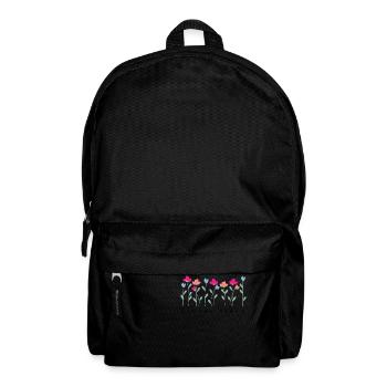 Blumige Vibes - Geschenkidee - Rucksack - Schwarz - Vorne