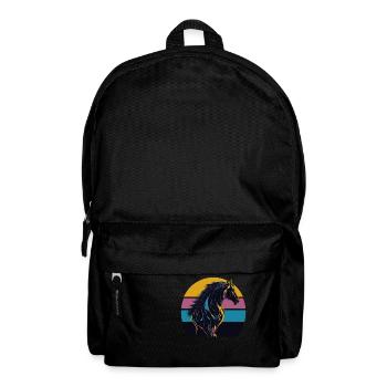 Stallion Pferd Sunset - Rucksack - Schwarz - Vorne