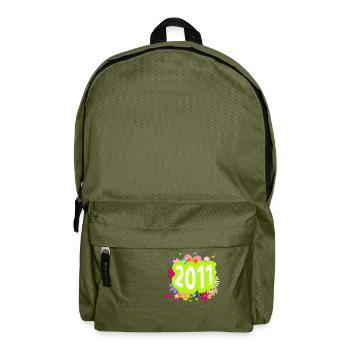Année 2011 anniversaire Groovy floral - Sac à dos - vert olive - Devant