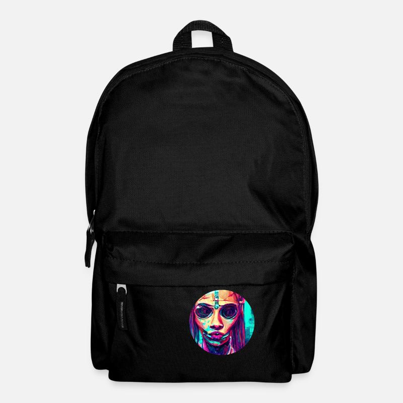 Abstract - Skull Woman - Backpack - black