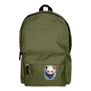 Chat Horreur Halloween - Sac à dos - vert olive - Devant