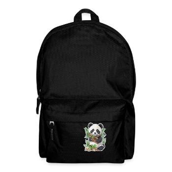 Panda Bär ißt Bambus - Rucksack - Schwarz - Vorne