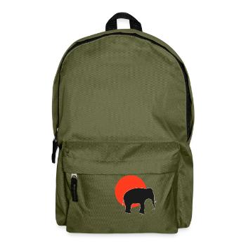 Retro Style Elephant : The Redsunset - Backpack - olive green - Front