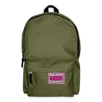 LIEBE. PAAR. ICH HABE GERADE GEHEIRATET. Junggesellinnenabschied. HEILIGER VALENTINSTAG. - Rucksack - Olivgrün - Vorne