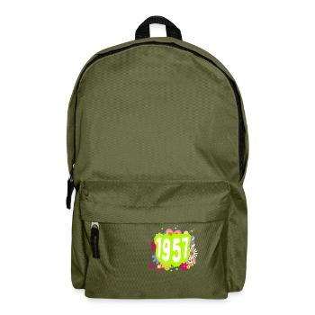 Year 1957 anniversary Floral Groovy - Backpack - olive green - Front