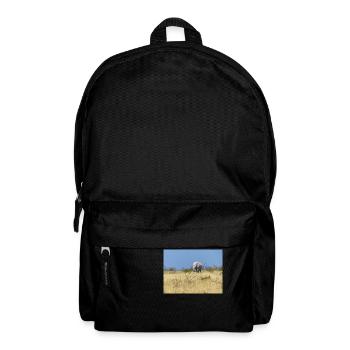 elephant and Landscape in a Etosha National Park - Backpack - black - Front
