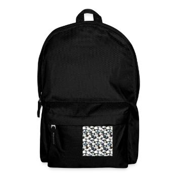Pierres précieuses à motif sans couture Pierres précieuses polies - Sac à dos - noir - Devant
