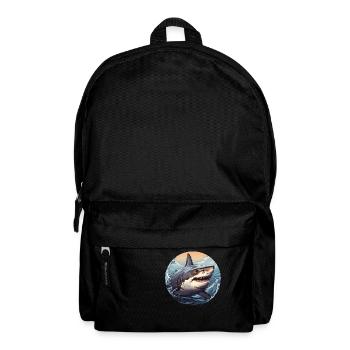 Weißer Hai - Rucksack - Schwarz - Vorne
