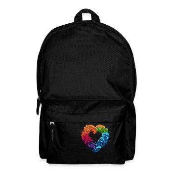 LGBTQIA+ Regenbogenherz - Rucksack - Schwarz - Vorne